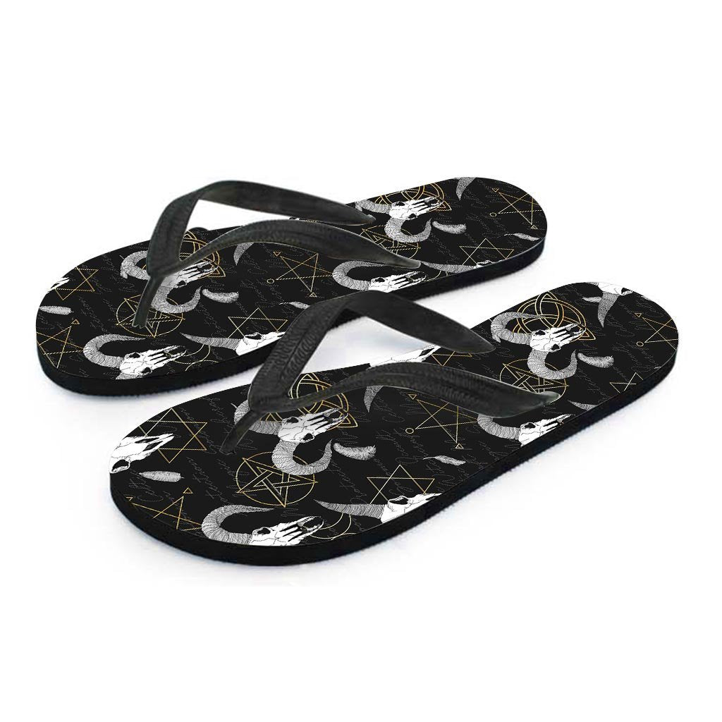 Capricorn Astrology Witch Gothic Men's Flip Flops-grizzshop