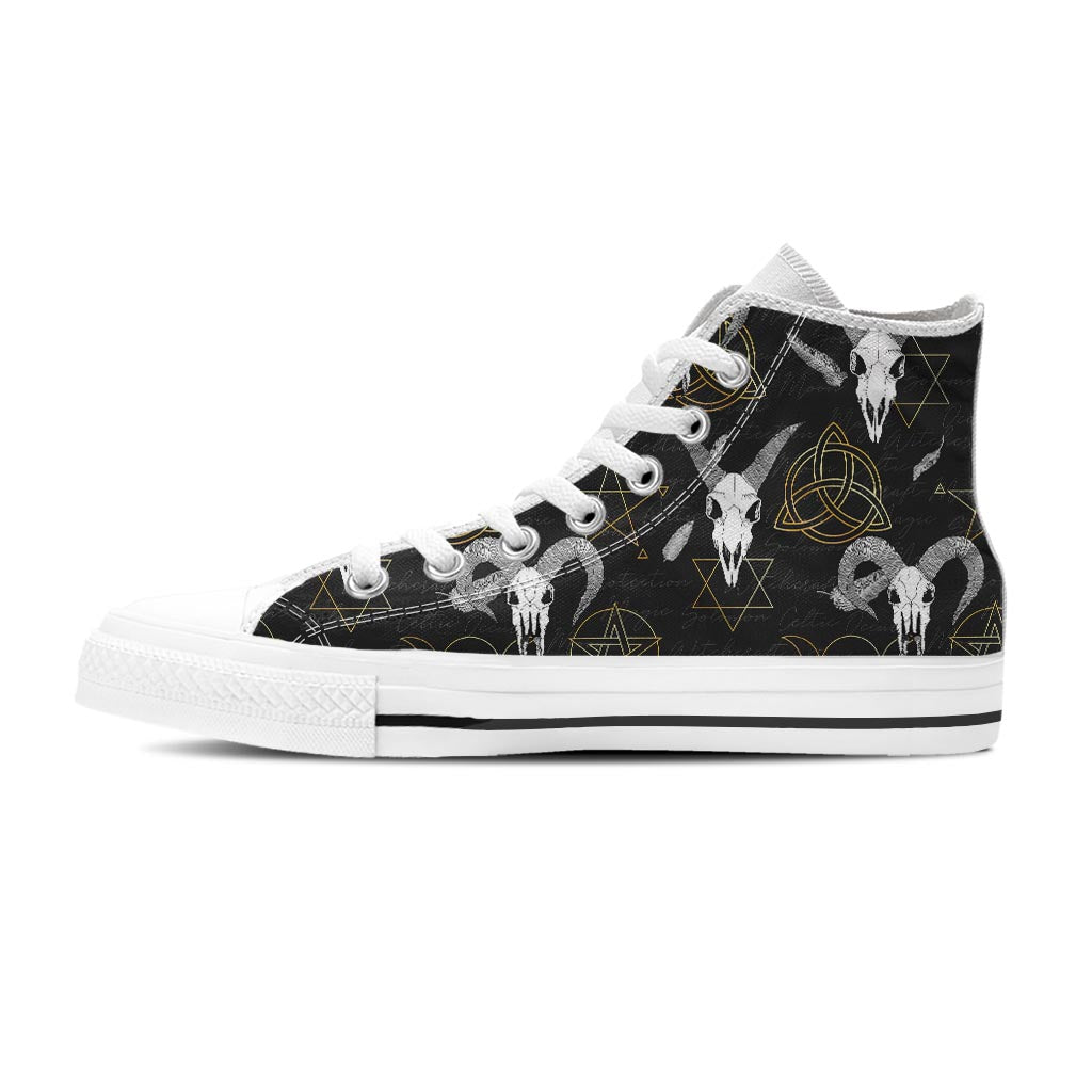 Capricorn Astrology Witch Gothic Men's High Top Shoes-grizzshop