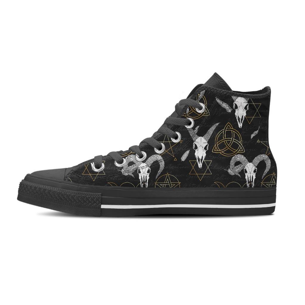 Capricorn Astrology Witch Gothic Men's High Top Shoes-grizzshop