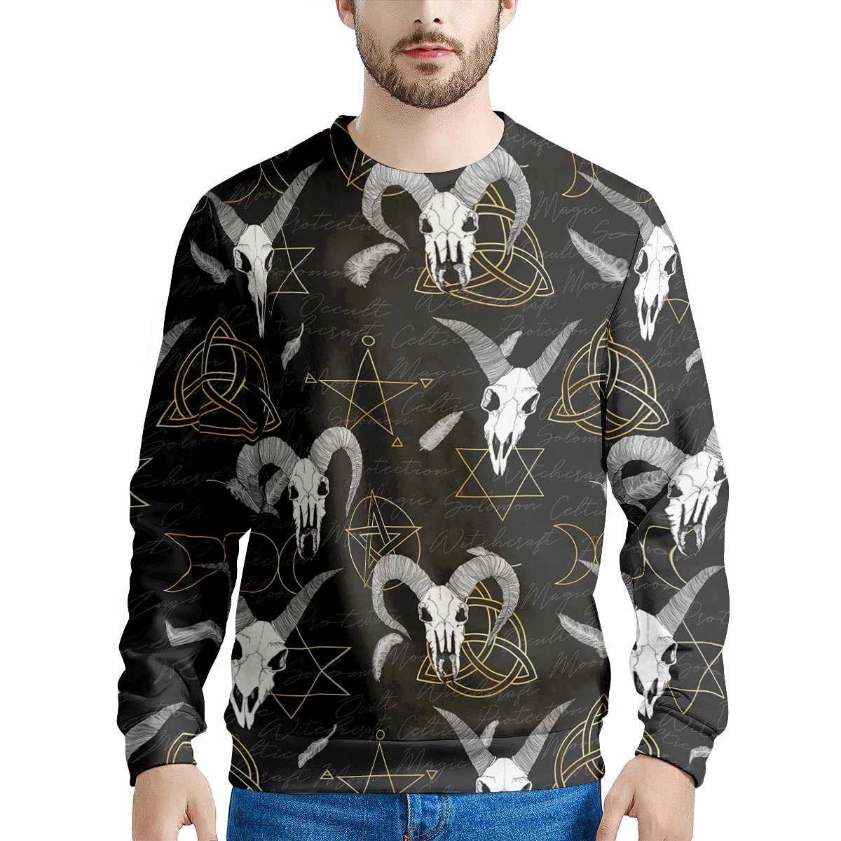 Capricorn Astrology Witch Gothic Men's Sweatshirt-grizzshop