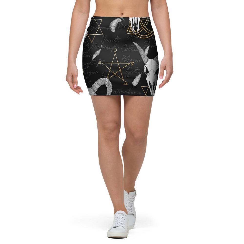 Capricorn Astrology Witch Gothic Mini Skirt-grizzshop