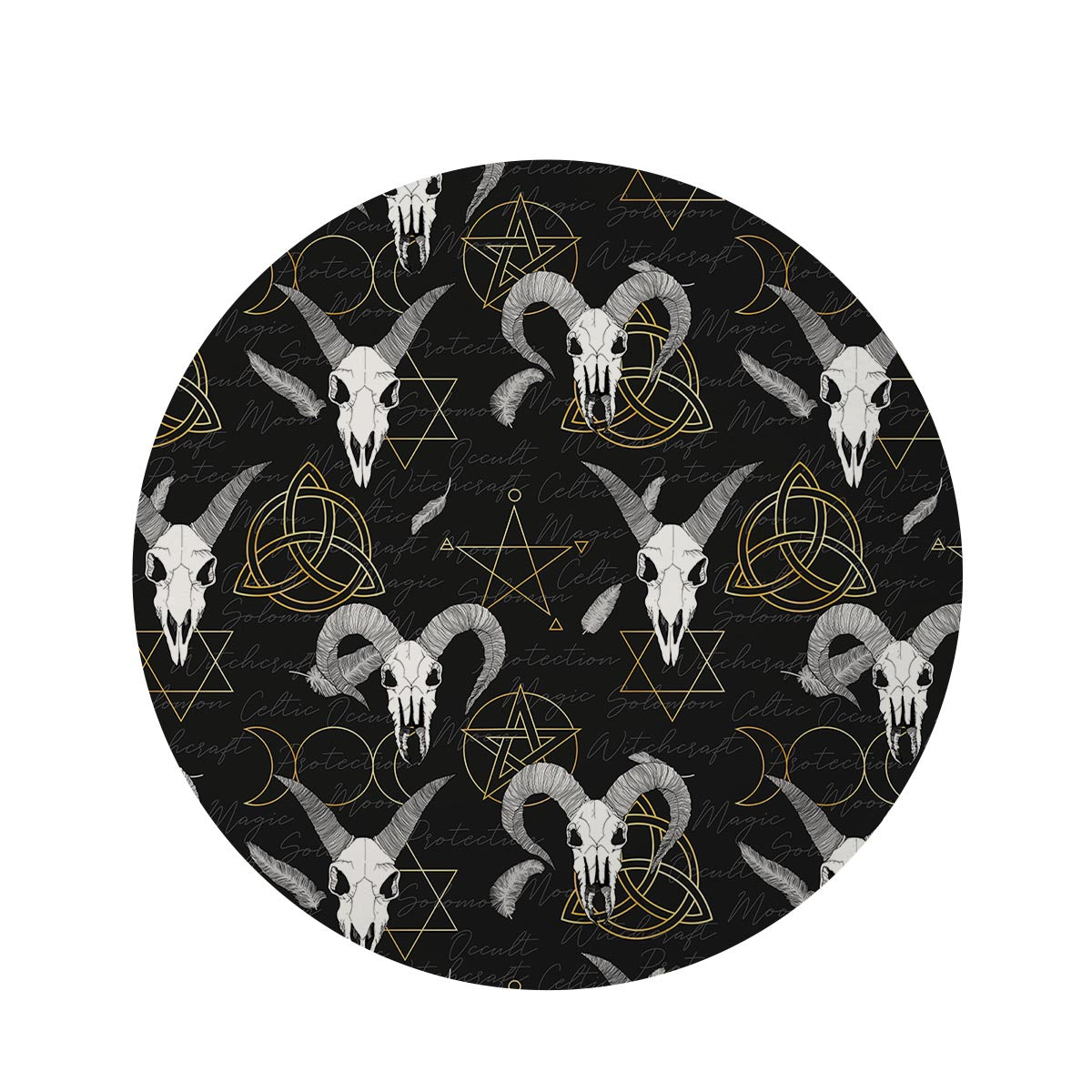 Capricorn Astrology Witch Gothic Round Rug-grizzshop