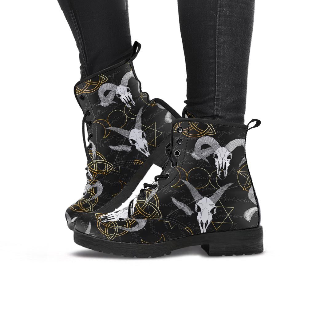 Capricorn Astrology Witch Gothic Women's Boots-grizzshop