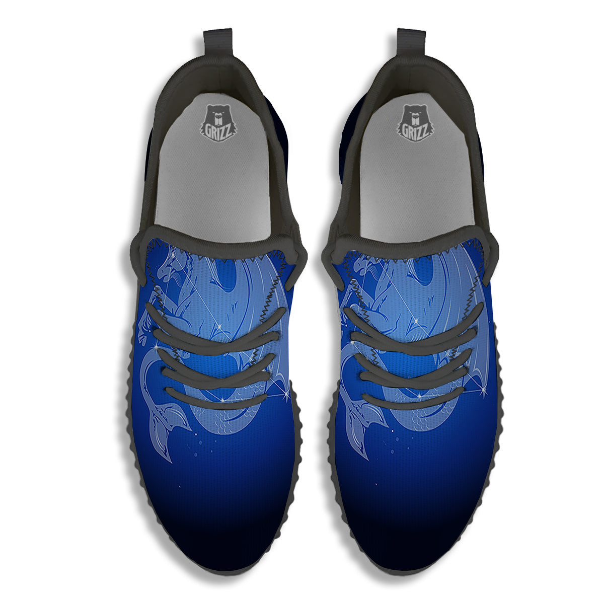 Capricorn Constellation Print Black Walking Shoes-grizzshop