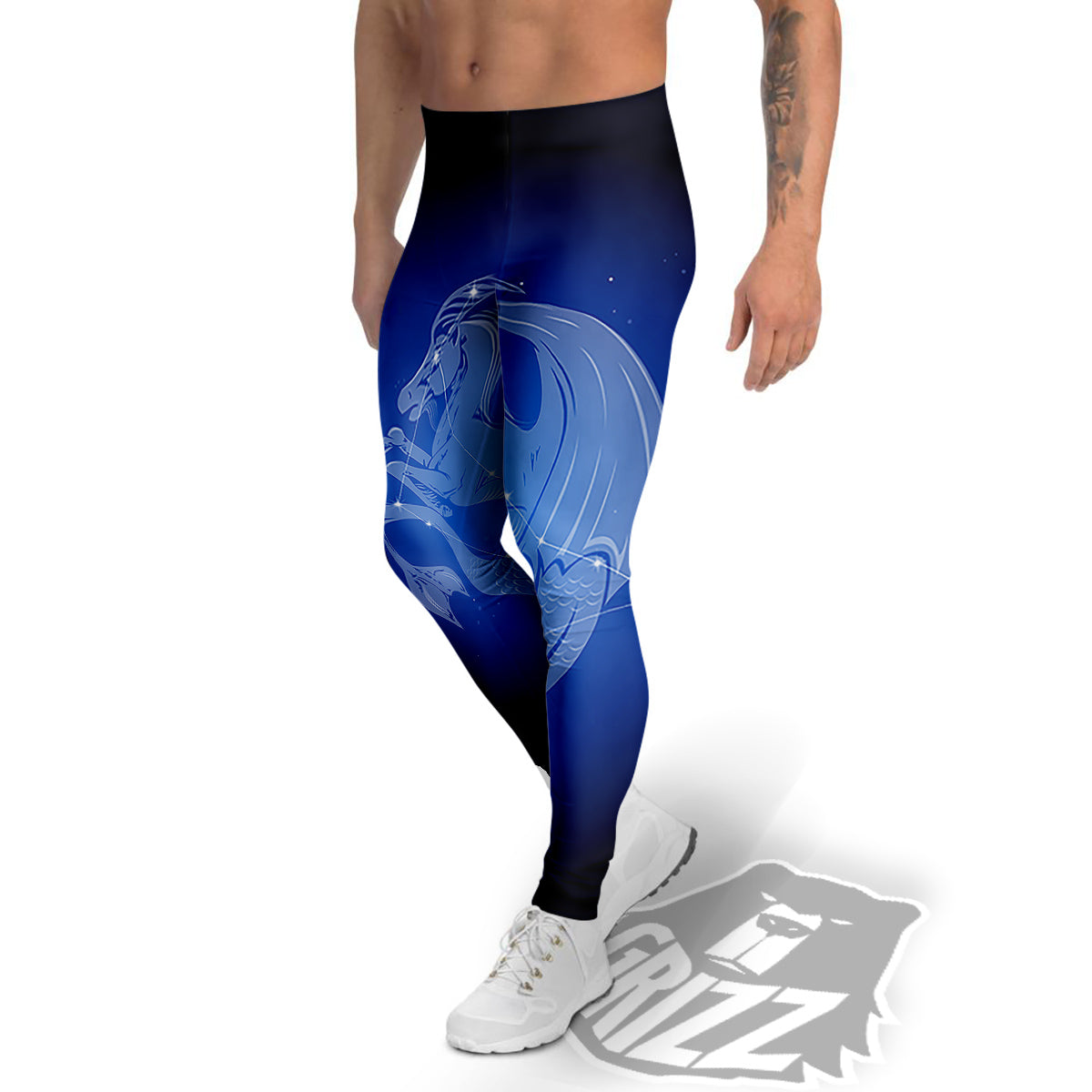 Capricorn Constellation Print Men's Leggings-grizzshop