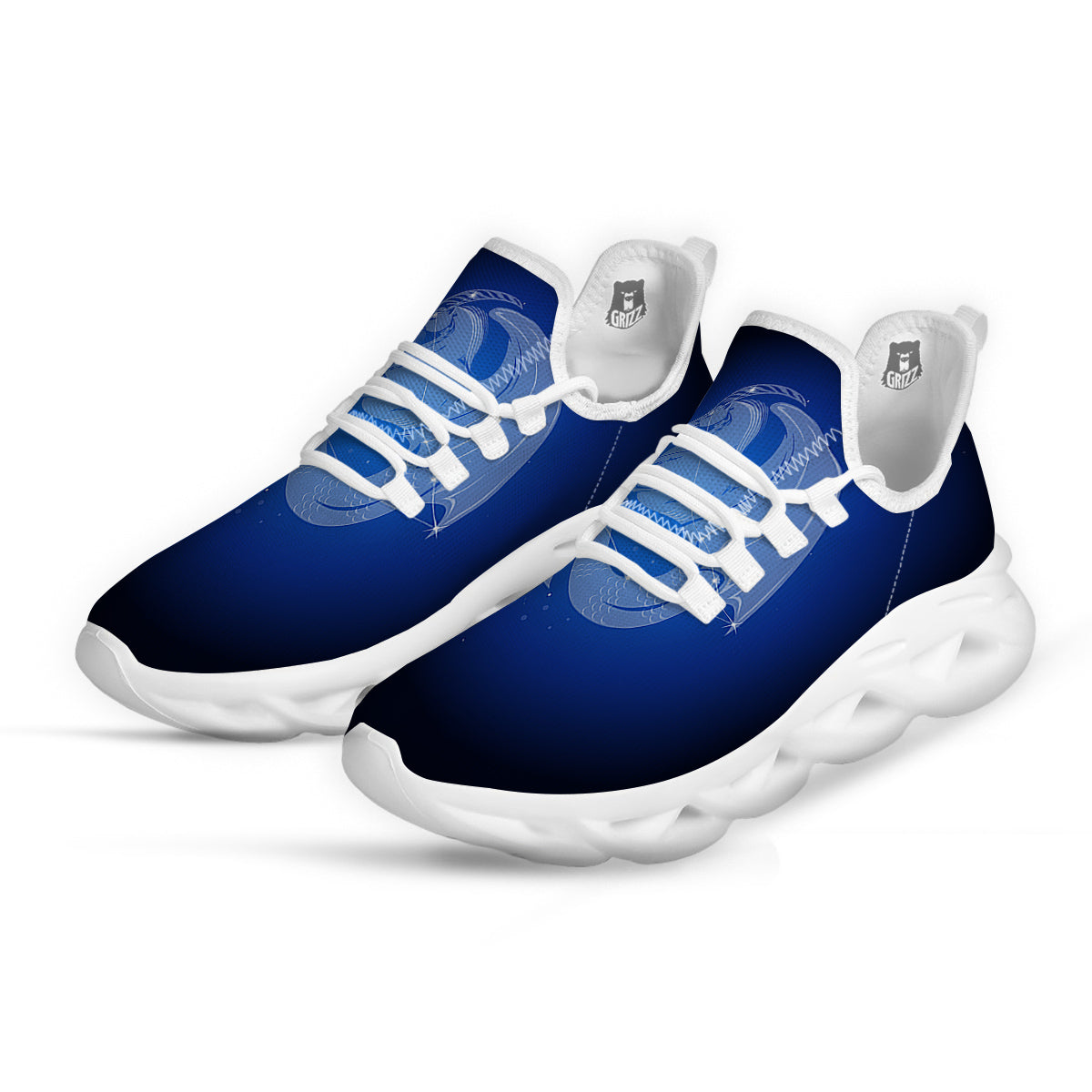 Capricorn Constellation Print White Running Shoes-grizzshop
