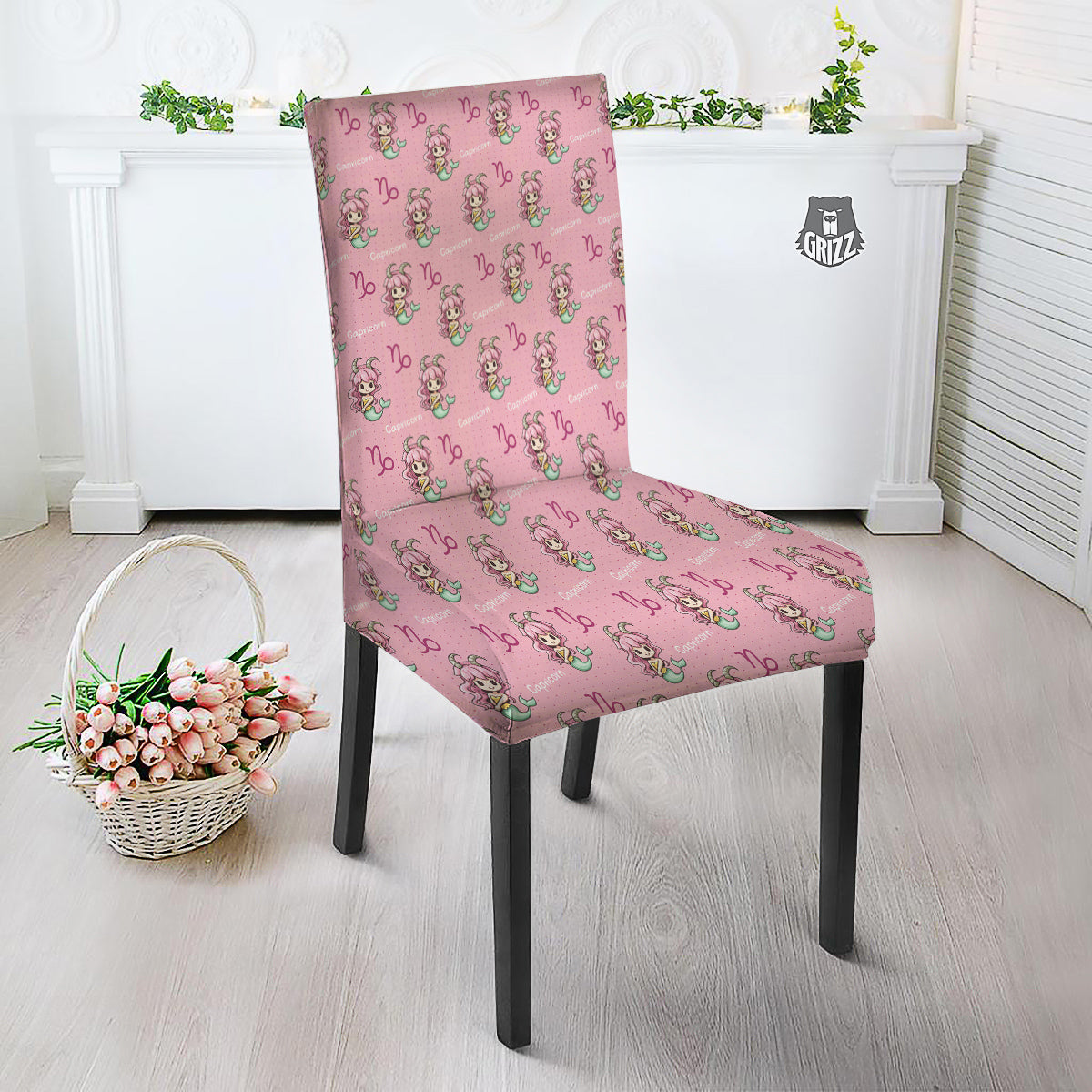 Capricorn Cute Cartoon Print Pattern Dining Chair Slipcover-grizzshop