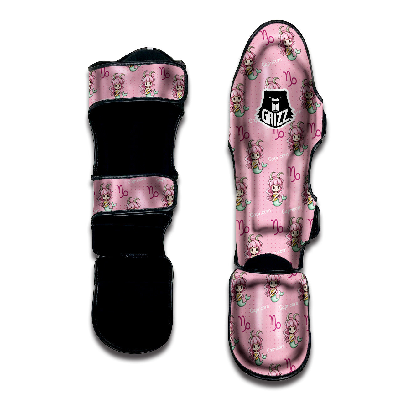 Capricorn Cute Cartoon Print Pattern Muay Thai Shin Guards-grizzshop