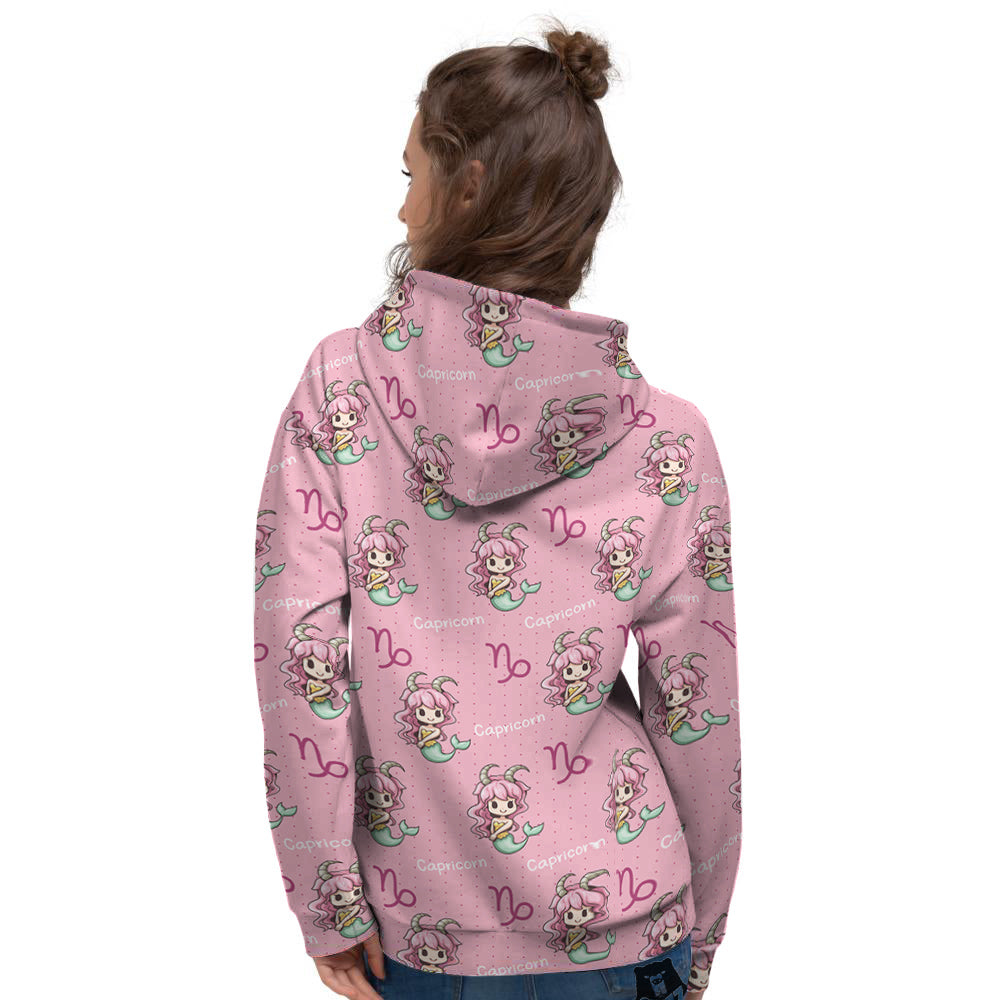 Capricorn Cute Cartoon Print Pattern Women's Hoodie-grizzshop