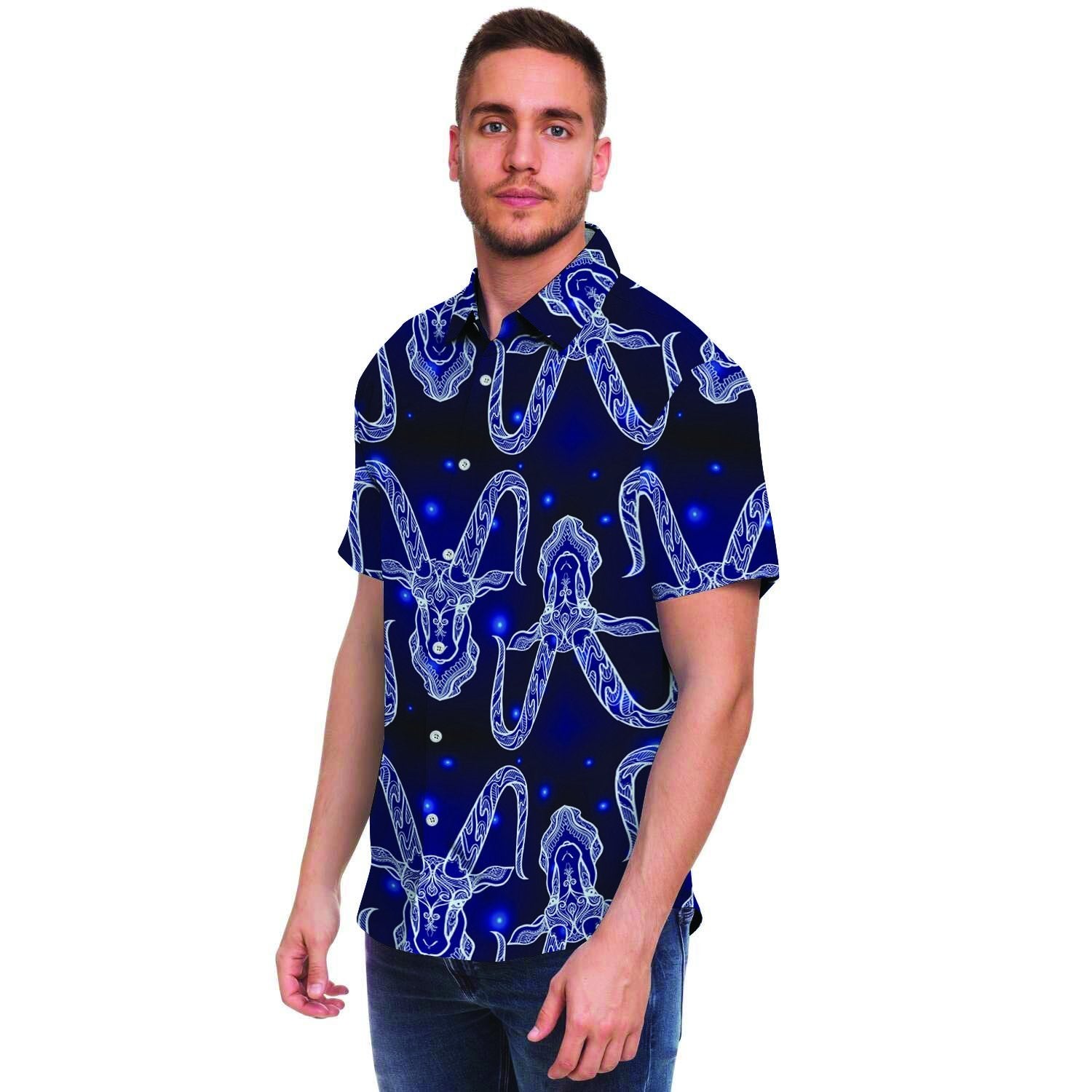 Capricorn Gothic Witch Men's Short Sleeve Shirt-grizzshop
