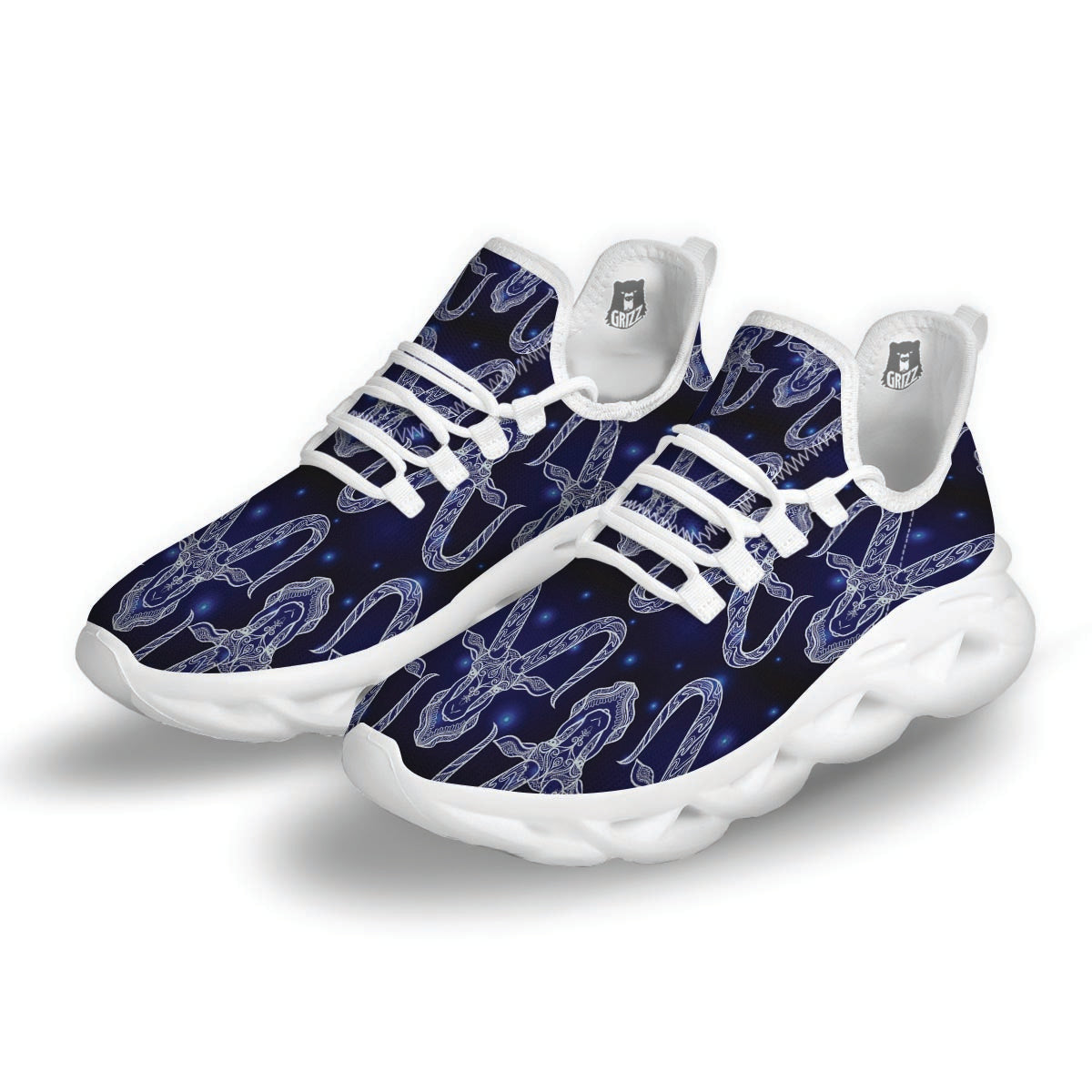 Capricorn Gothic Witch White Running Shoes-grizzshop
