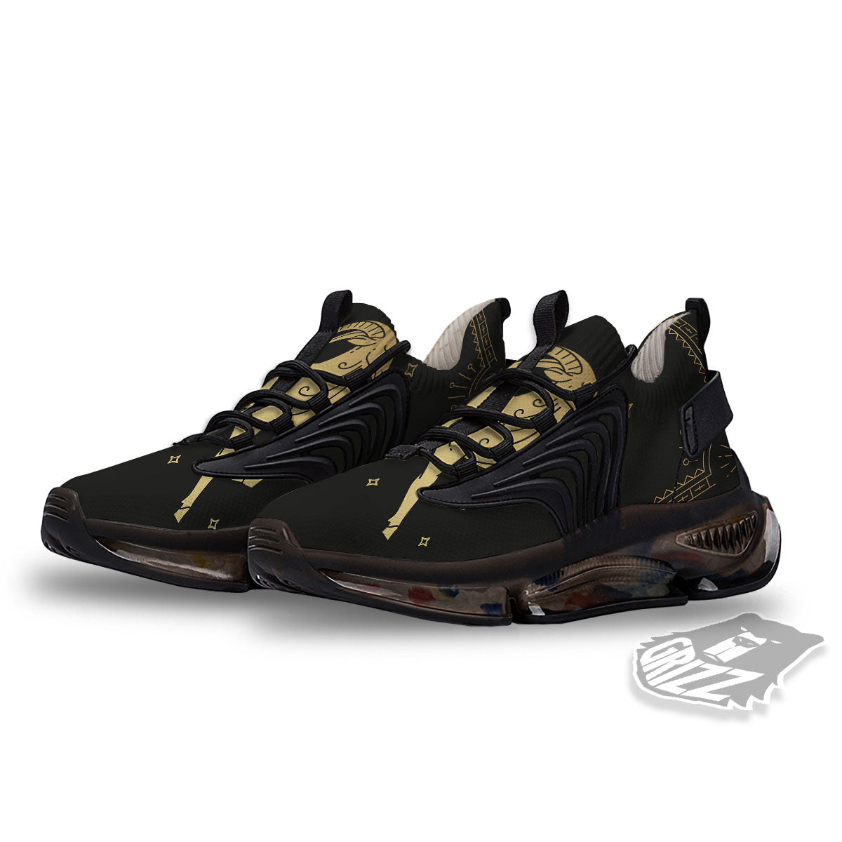 Capricorn Sign Astrological Print Black Gym Shoes-grizzshop