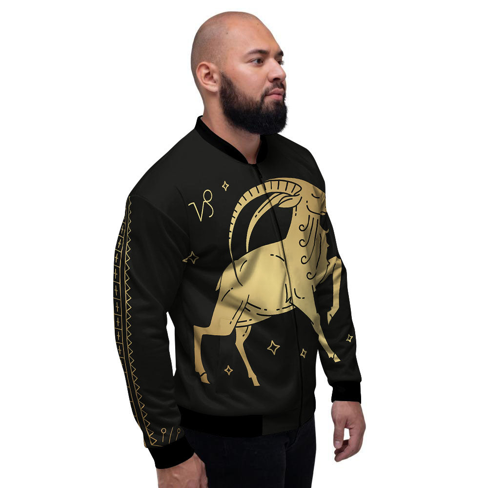 Capricorn Sign Astrological Print Men's Bomber Jacket-grizzshop