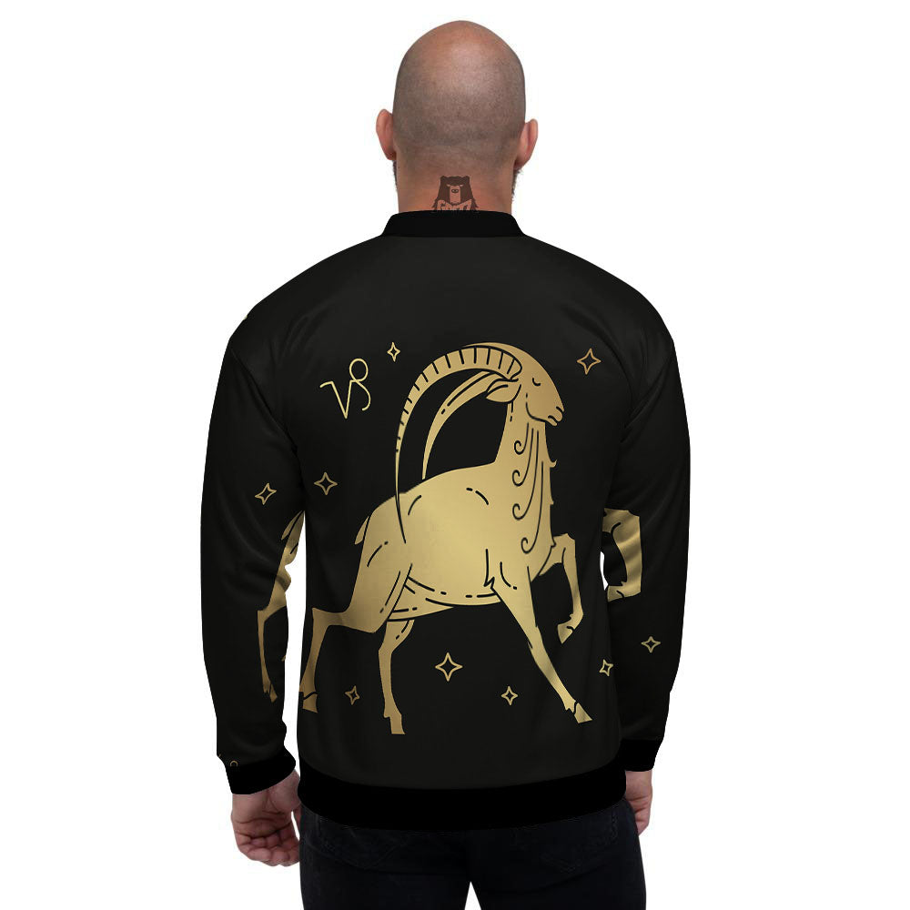 Capricorn Sign Astrological Print Men's Bomber Jacket-grizzshop