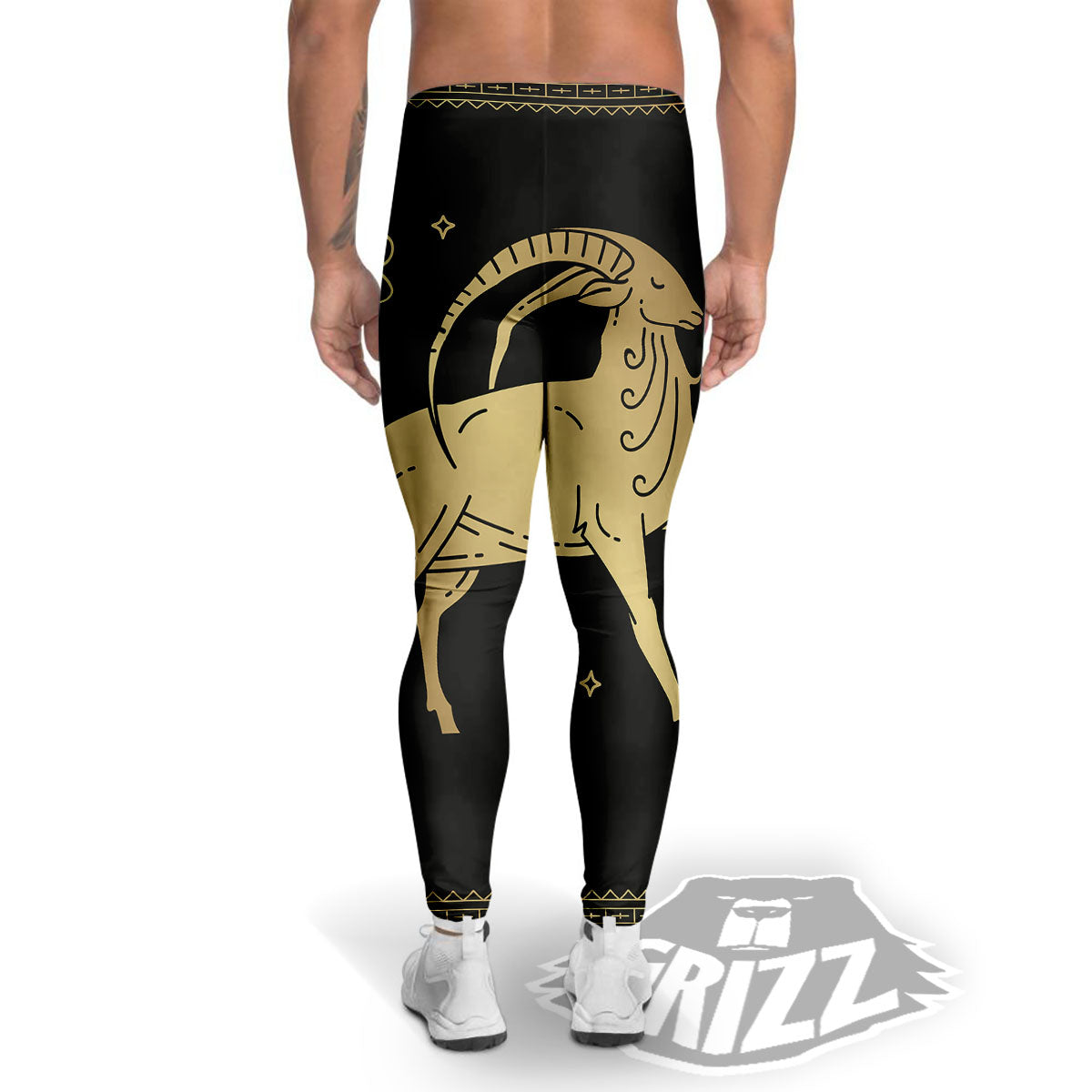 Capricorn Sign Astrological Print Men's Leggings-grizzshop