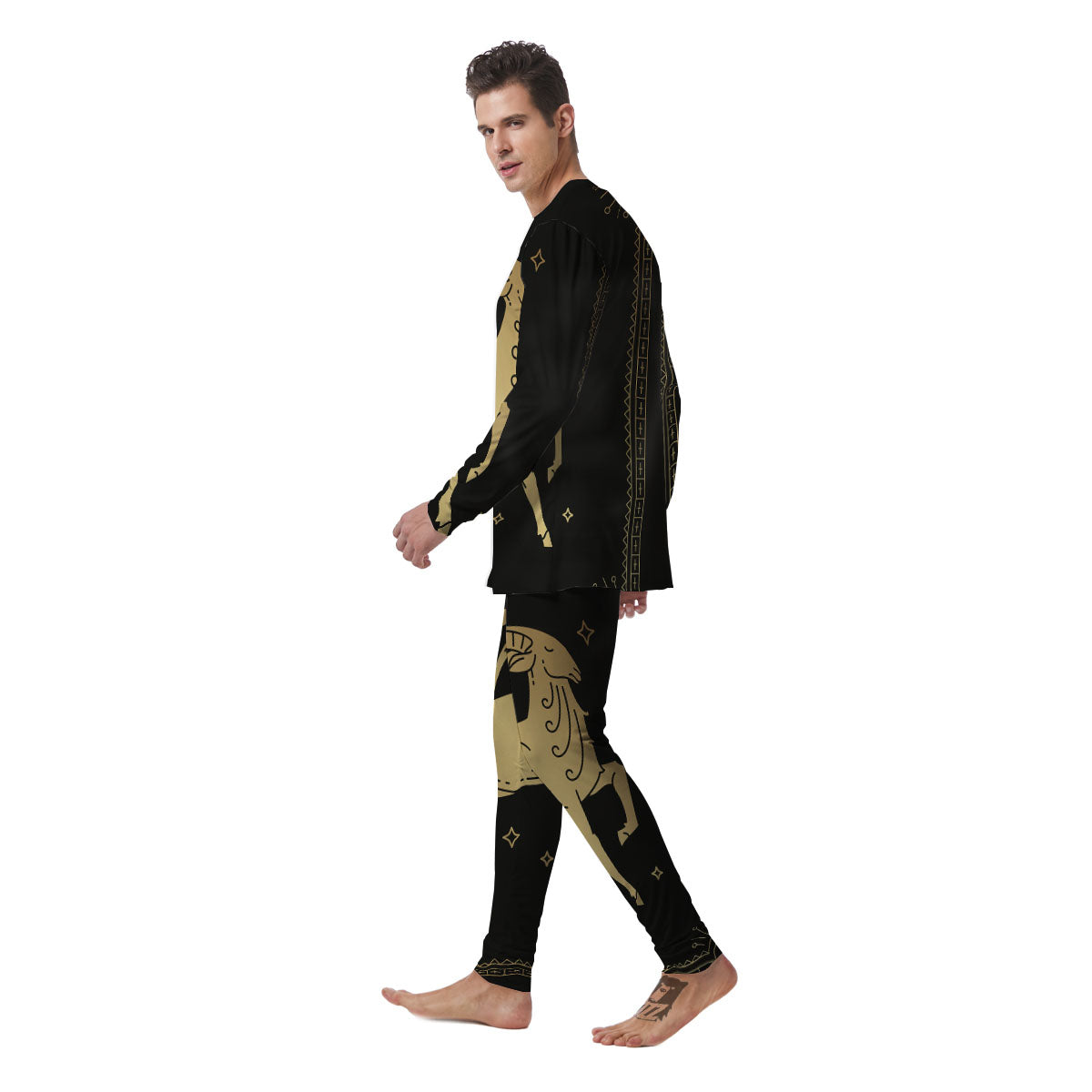 Capricorn Sign Astrological Print Men's Pajamas-grizzshop