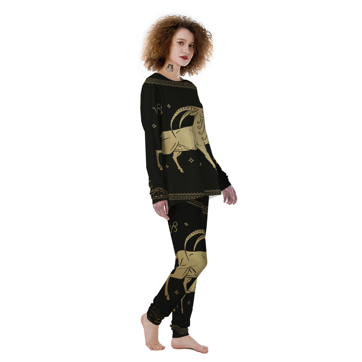 Capricorn Sign Astrological Print Women's Pajamas-grizzshop