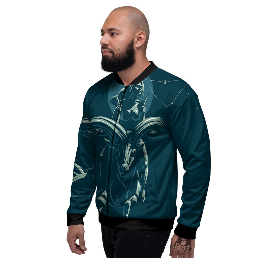 Capricorn Sign Astrology Print Men's Bomber Jacket-grizzshop