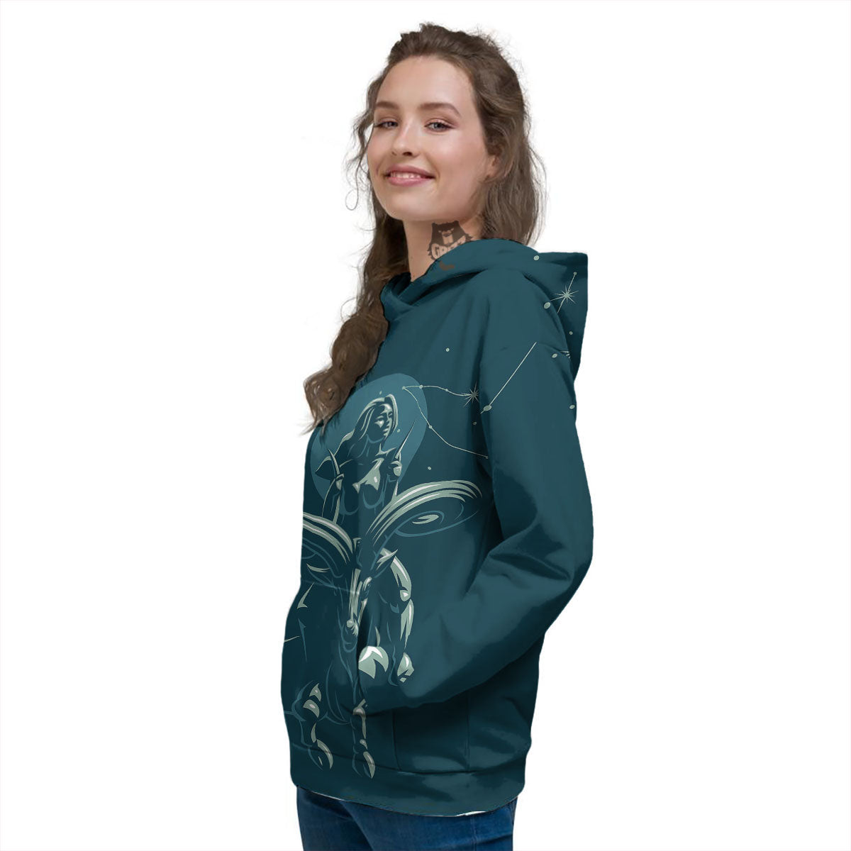 Capricorn Sign Astrology Print Women's Hoodie-grizzshop