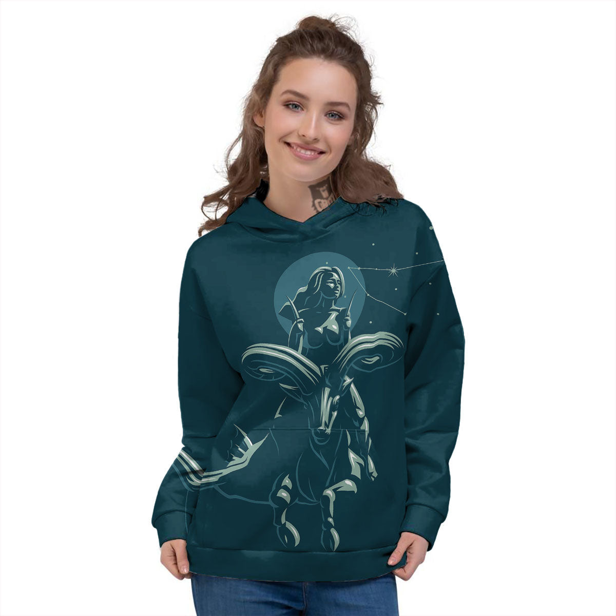 Capricorn Sign Astrology Print Women's Hoodie-grizzshop