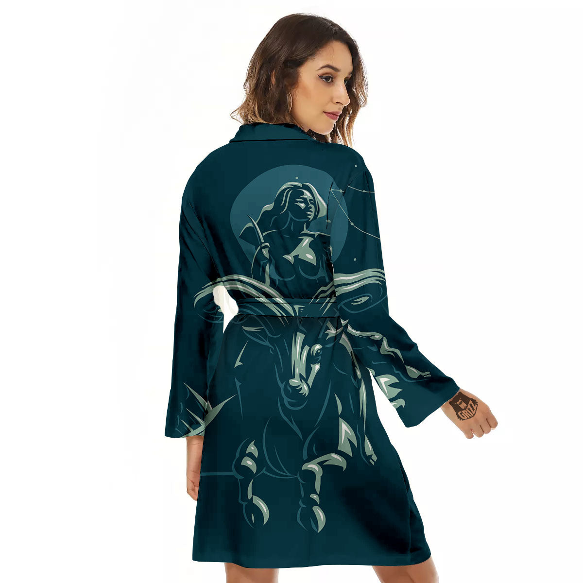 Capricorn Sign Astrology Print Women's Robe-grizzshop