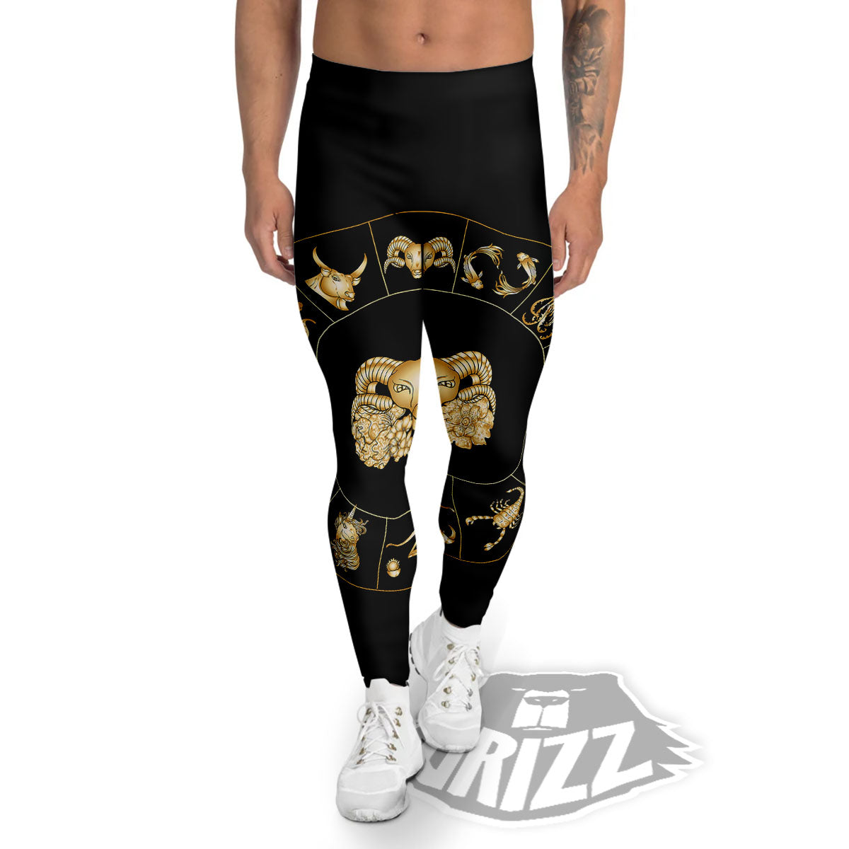 Capricorn Sign Fantasy Print Men's Leggings-grizzshop