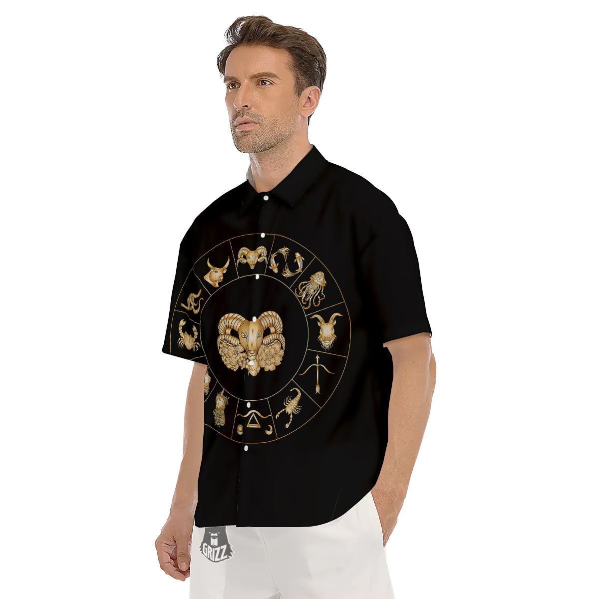 Capricorn Sign Fantasy Print Men's Short Sleeve Shirts-grizzshop