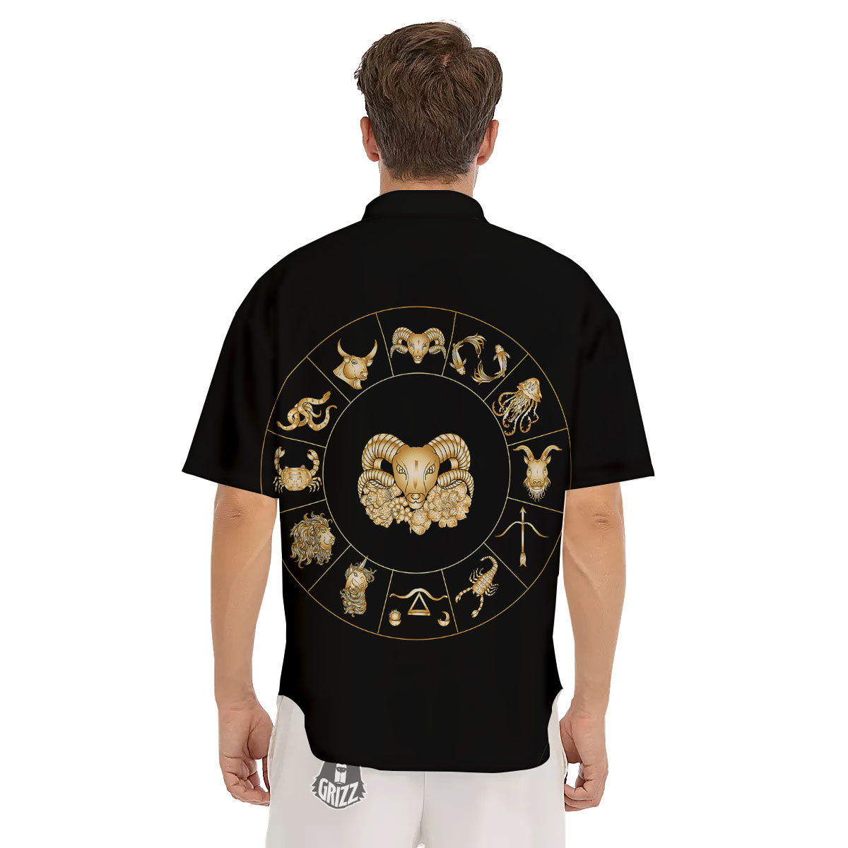 Capricorn Sign Fantasy Print Men's Short Sleeve Shirts-grizzshop