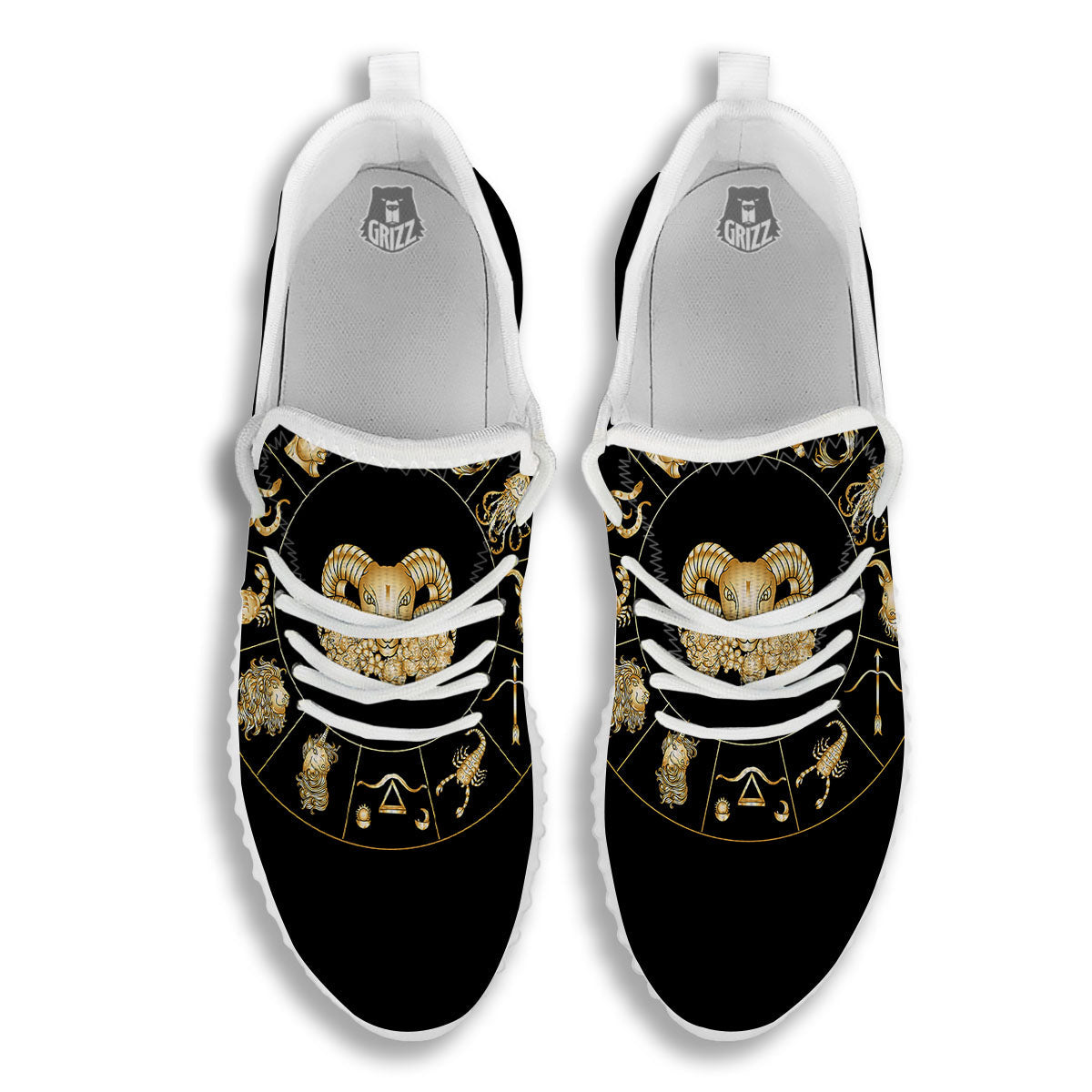 Capricorn Sign Fantasy Print White Walking Shoes-grizzshop
