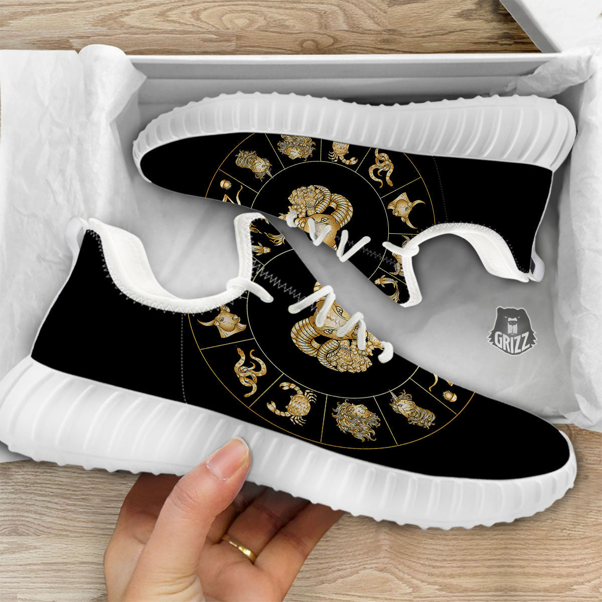Capricorn Sign Fantasy Print White Walking Shoes-grizzshop
