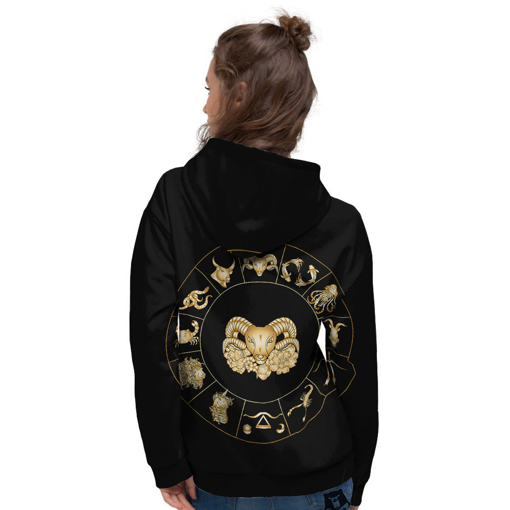 Capricorn Sign Fantasy Print Women's Hoodie-grizzshop