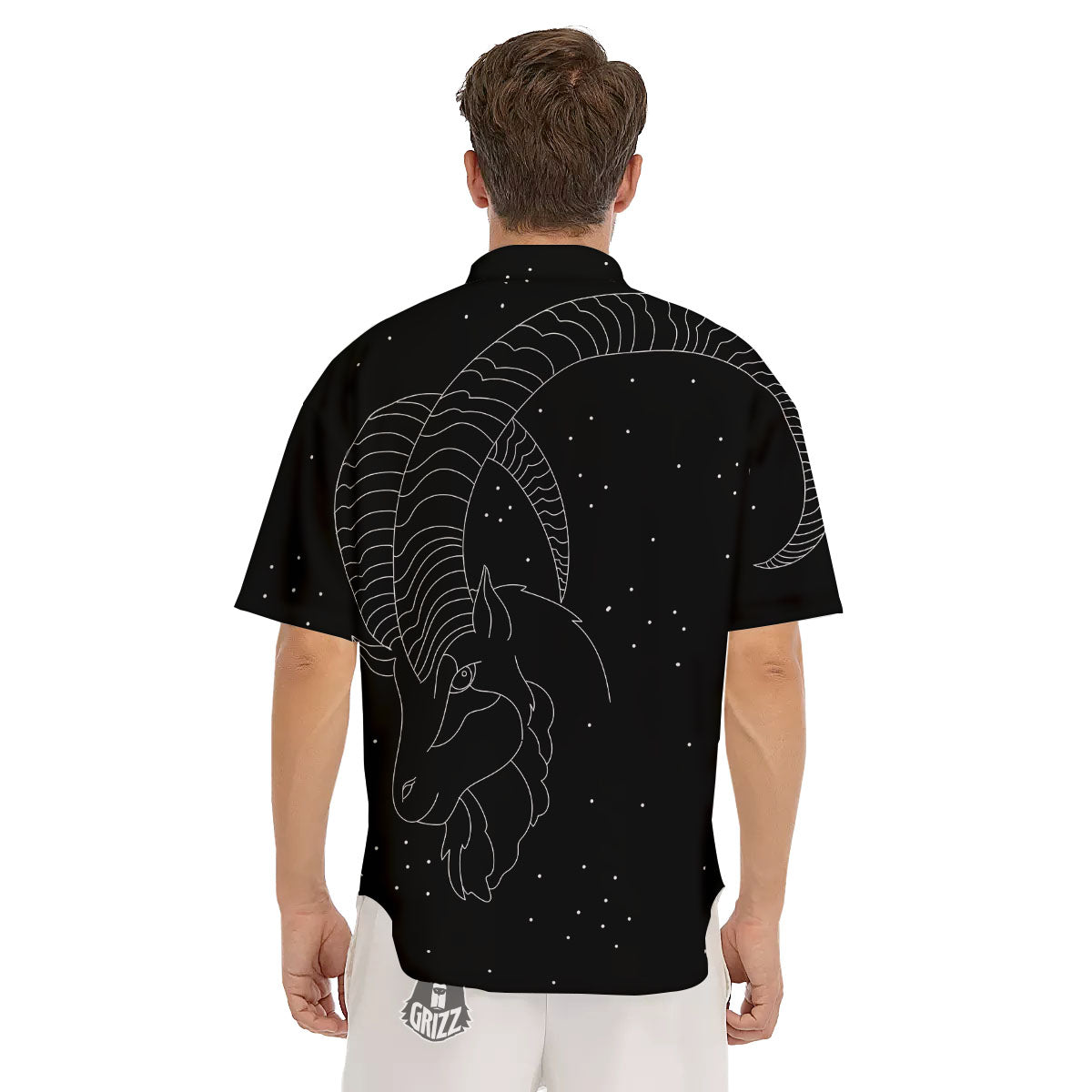 Capricorn Sign White And Black Print Men's Short Sleeve Shirts-grizzshop