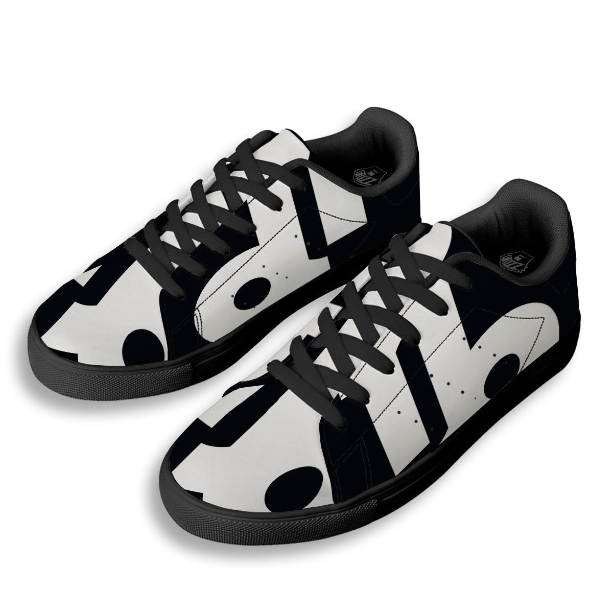 Capricorn Sign Zodiac White And Black Print Black Low Top Sneakers-grizzshop