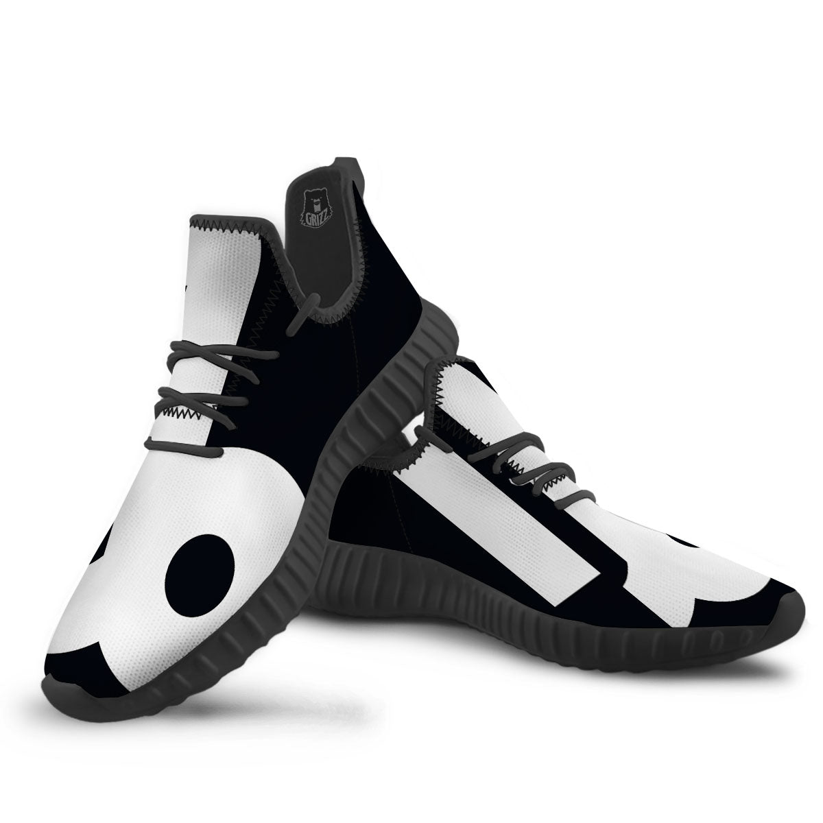Capricorn Sign Zodiac White And Black Print Black Walking Shoes-grizzshop