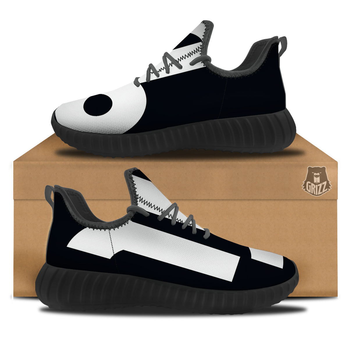 Capricorn Sign Zodiac White And Black Print Black Walking Shoes-grizzshop