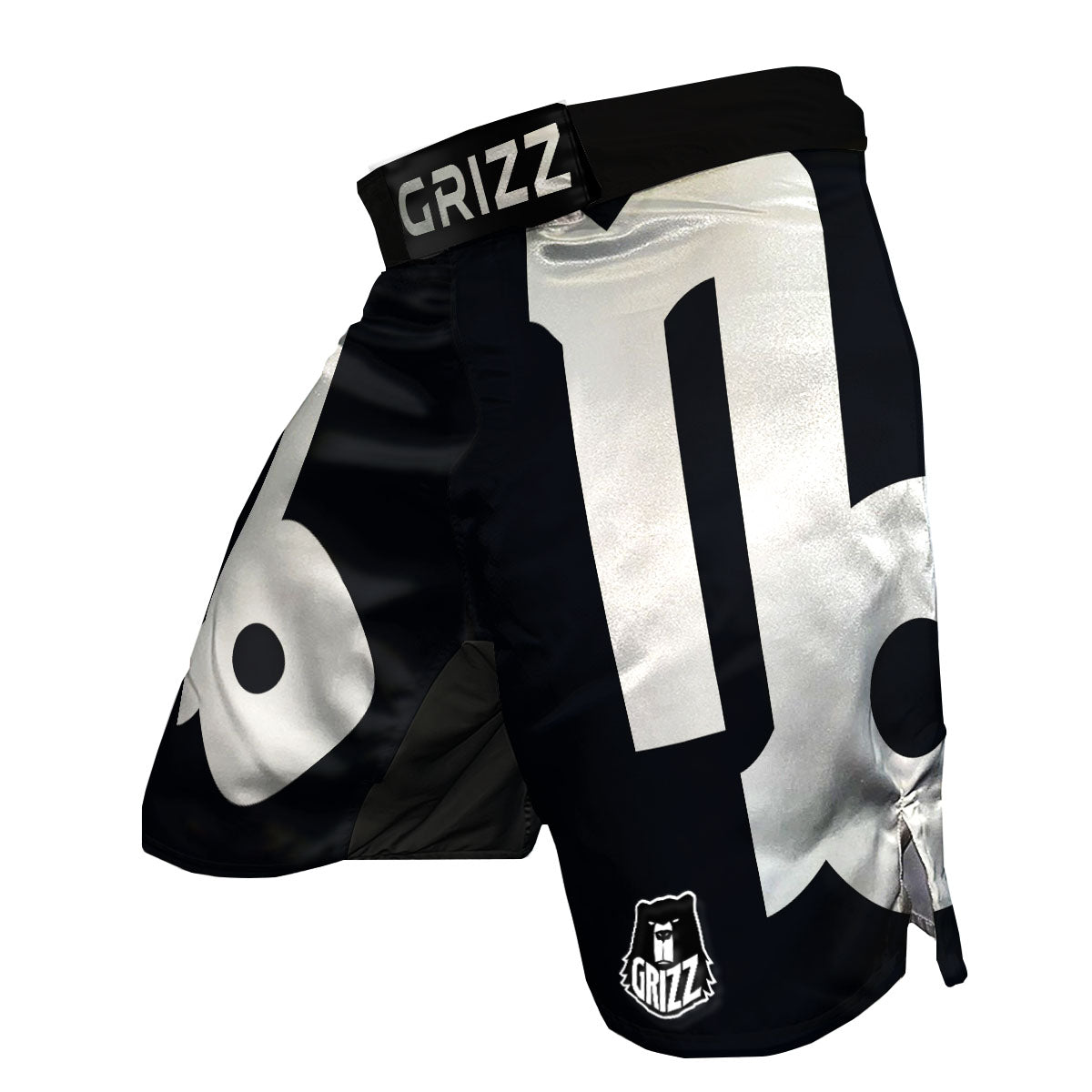 Capricorn Sign Zodiac White And Black Print MMA Shorts-grizzshop