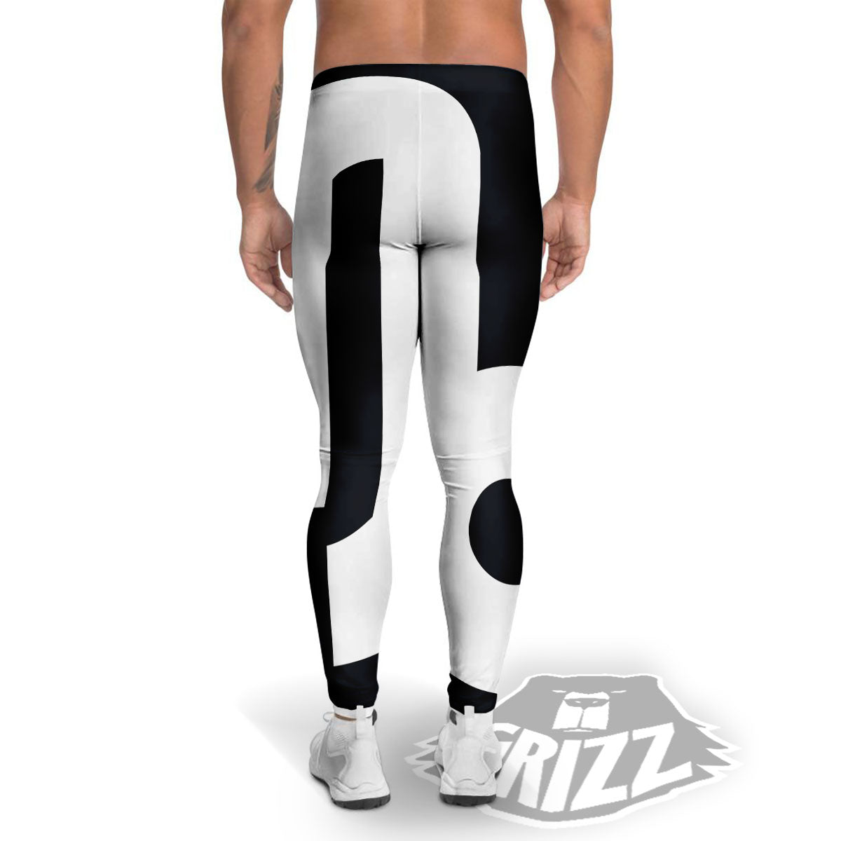 Capricorn Sign Zodiac White And Black Print Men's Leggings-grizzshop