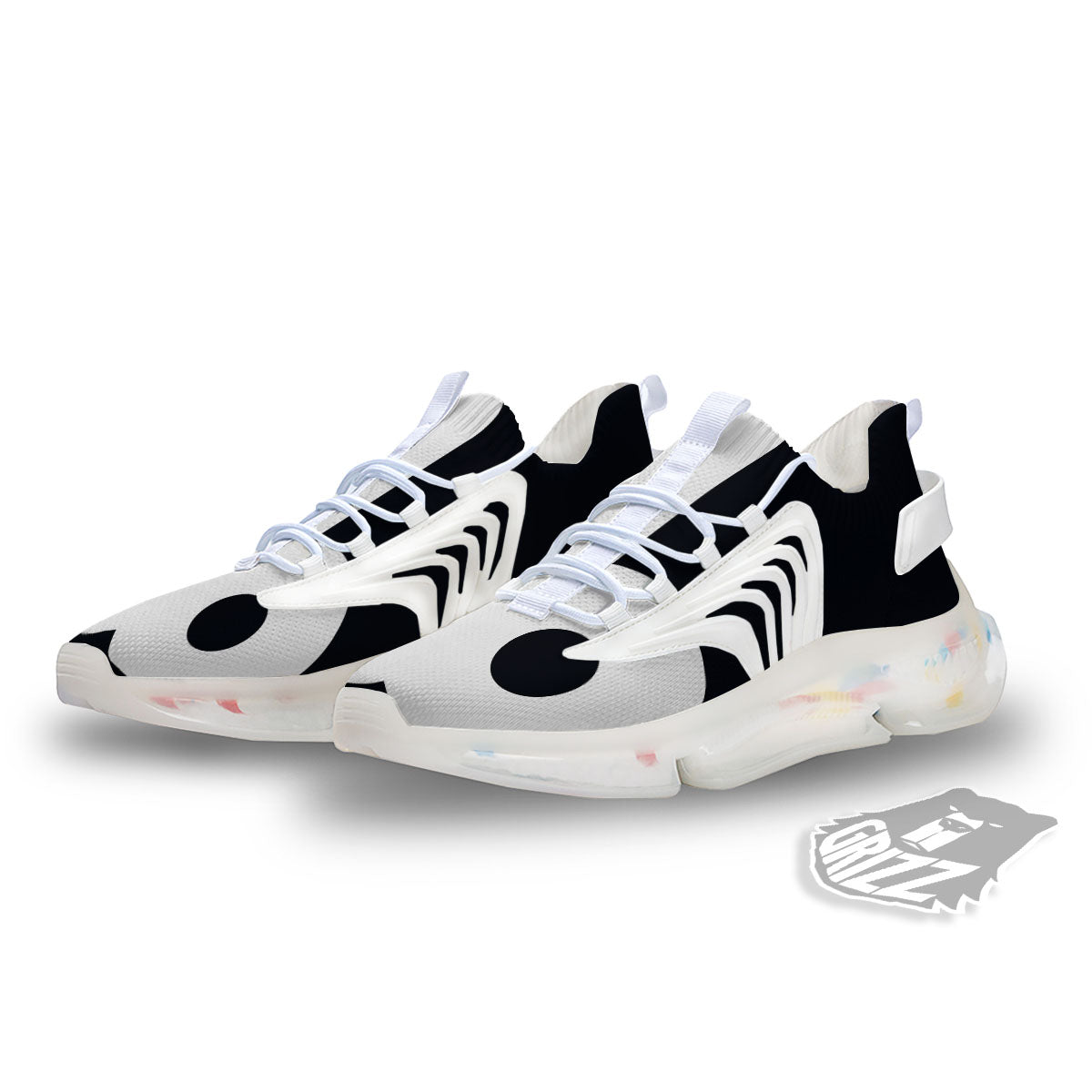 Capricorn Sign Zodiac White And Black Print White Gym Shoes-grizzshop