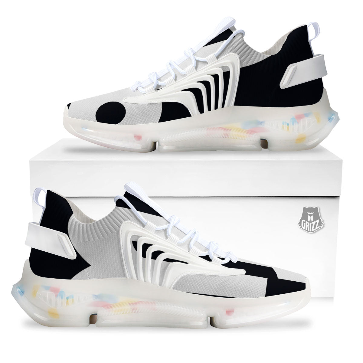 Capricorn Sign Zodiac White And Black Print White Gym Shoes-grizzshop