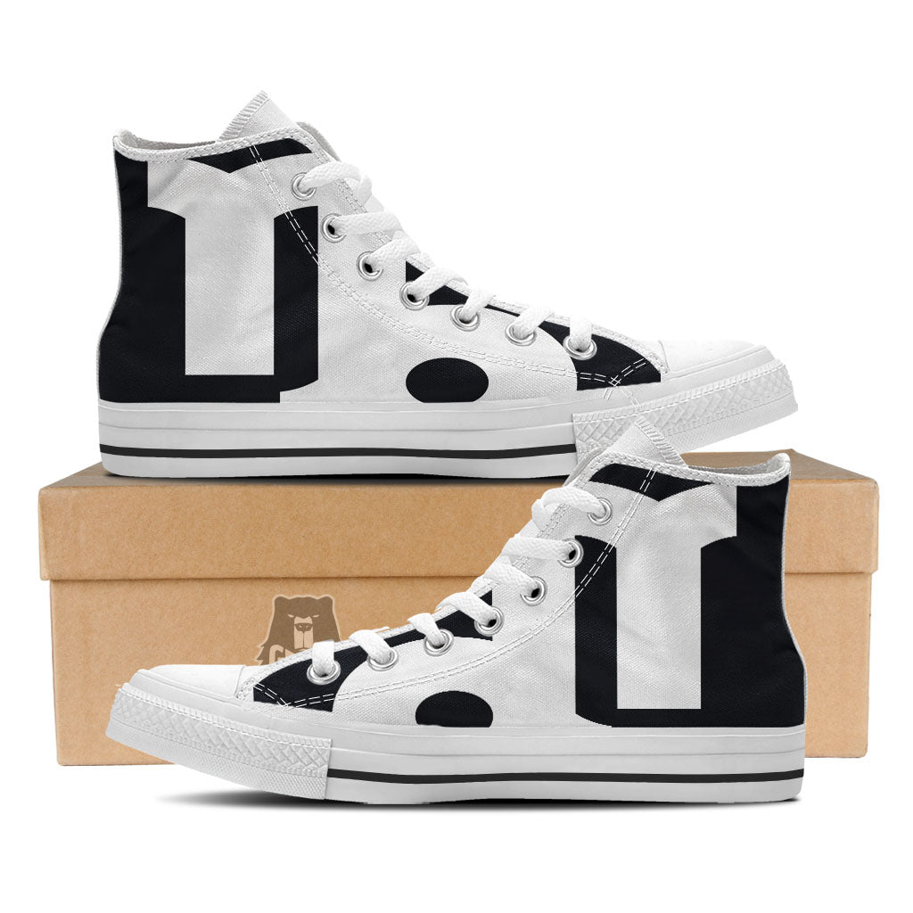 Capricorn Sign Zodiac White And Black Print White High Top Shoes-grizzshop