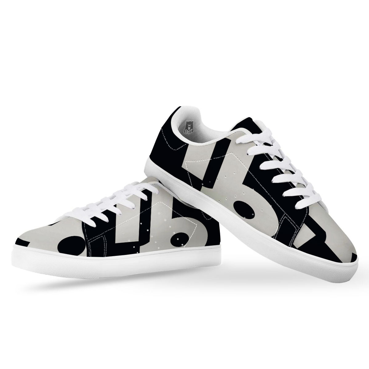 Capricorn Sign Zodiac White And Black Print White Low Top Sneakers-grizzshop
