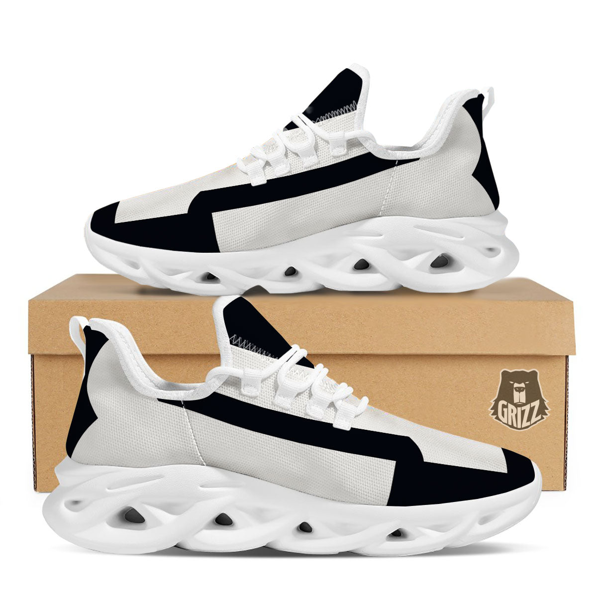 Capricorn Sign Zodiac White And Black Print White Running Shoes-grizzshop