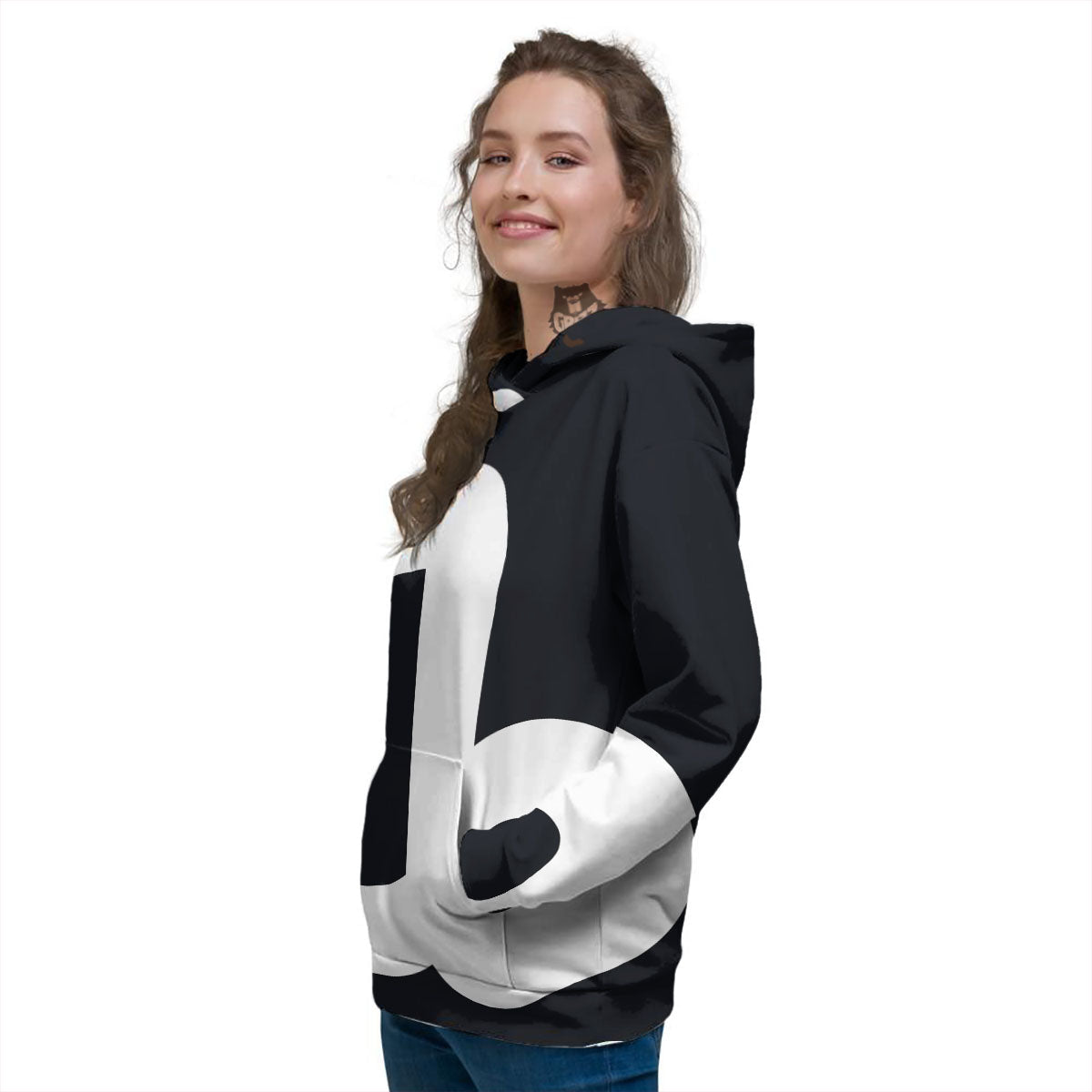 Capricorn Sign Zodiac White And Black Print Women's Hoodie-grizzshop