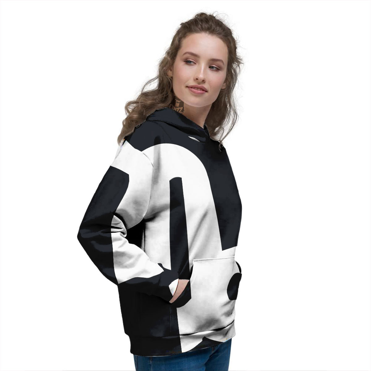 Capricorn Sign Zodiac White And Black Print Women's Hoodie-grizzshop