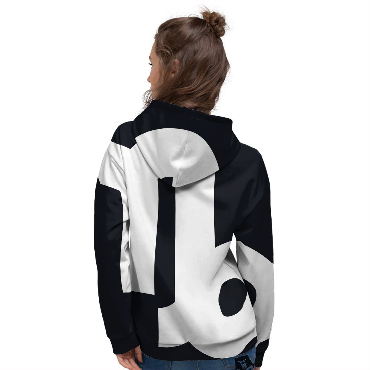 Capricorn Sign Zodiac White And Black Print Women's Hoodie-grizzshop
