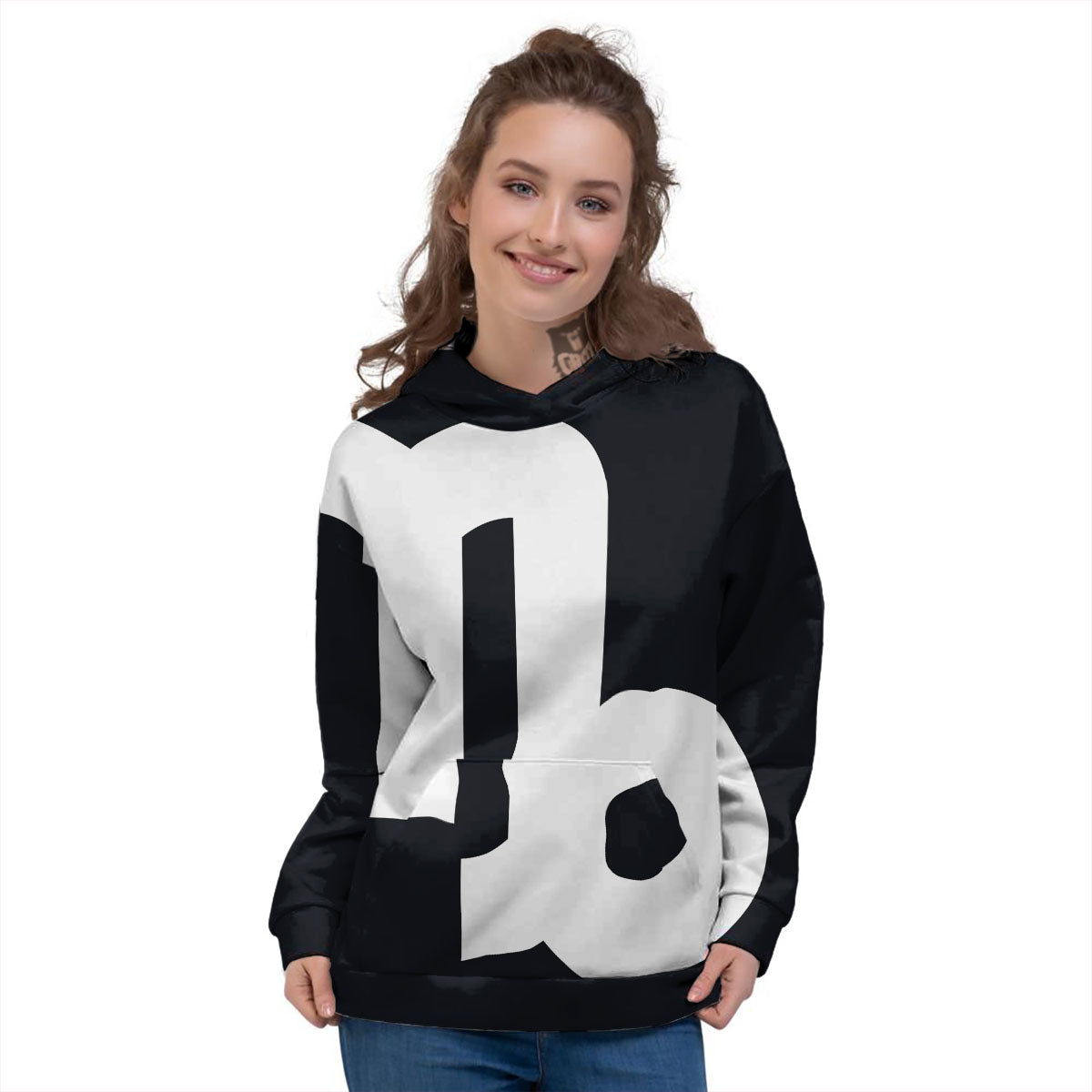 Capricorn Sign Zodiac White And Black Print Women's Hoodie-grizzshop