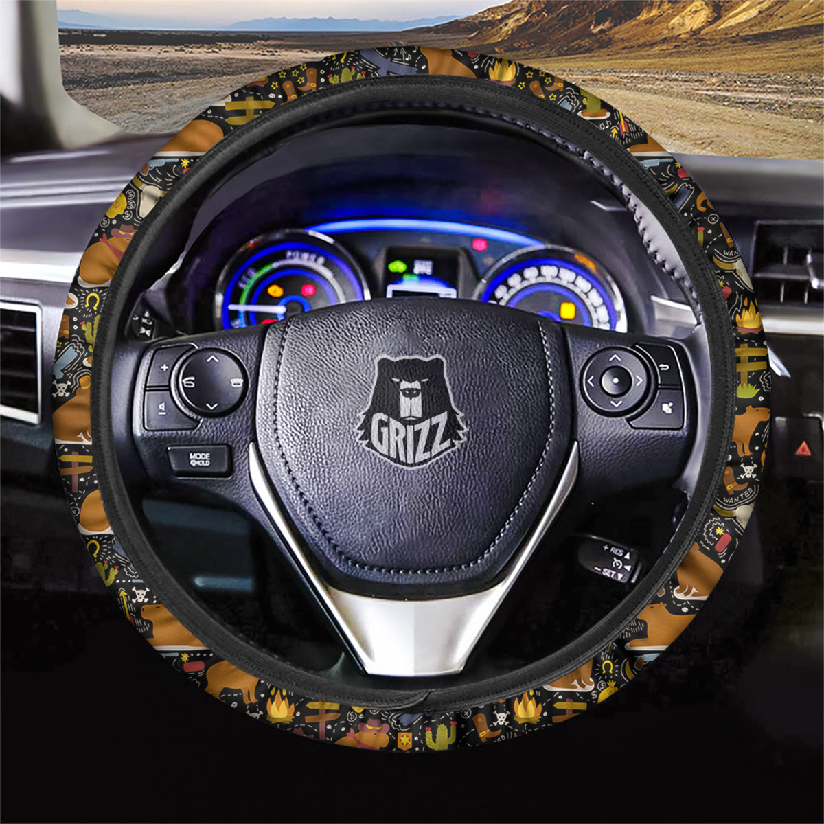 Capybaras Print Pattern Car Steering Wheel Cover-grizzshop