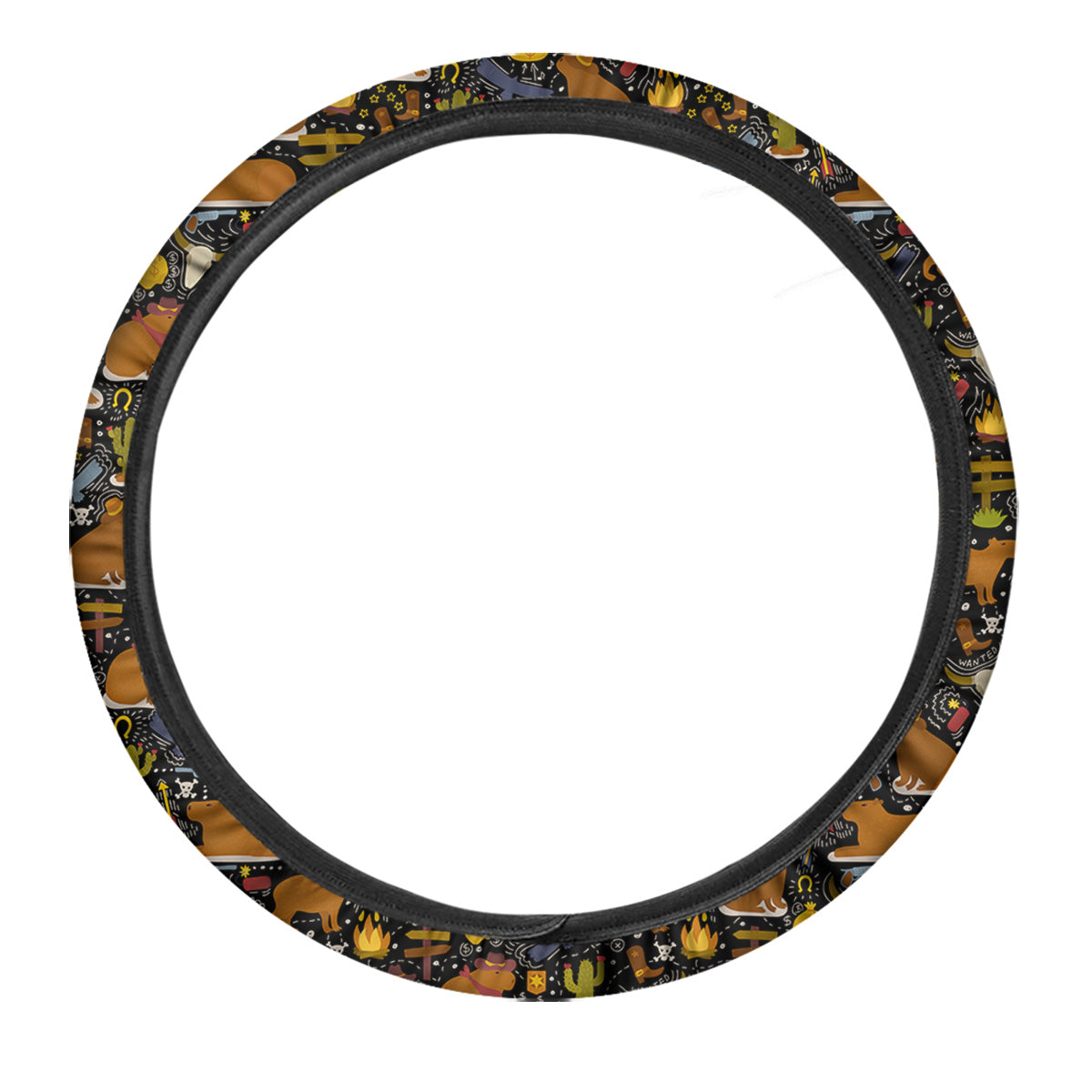 Capybaras Print Pattern Car Steering Wheel Cover-grizzshop