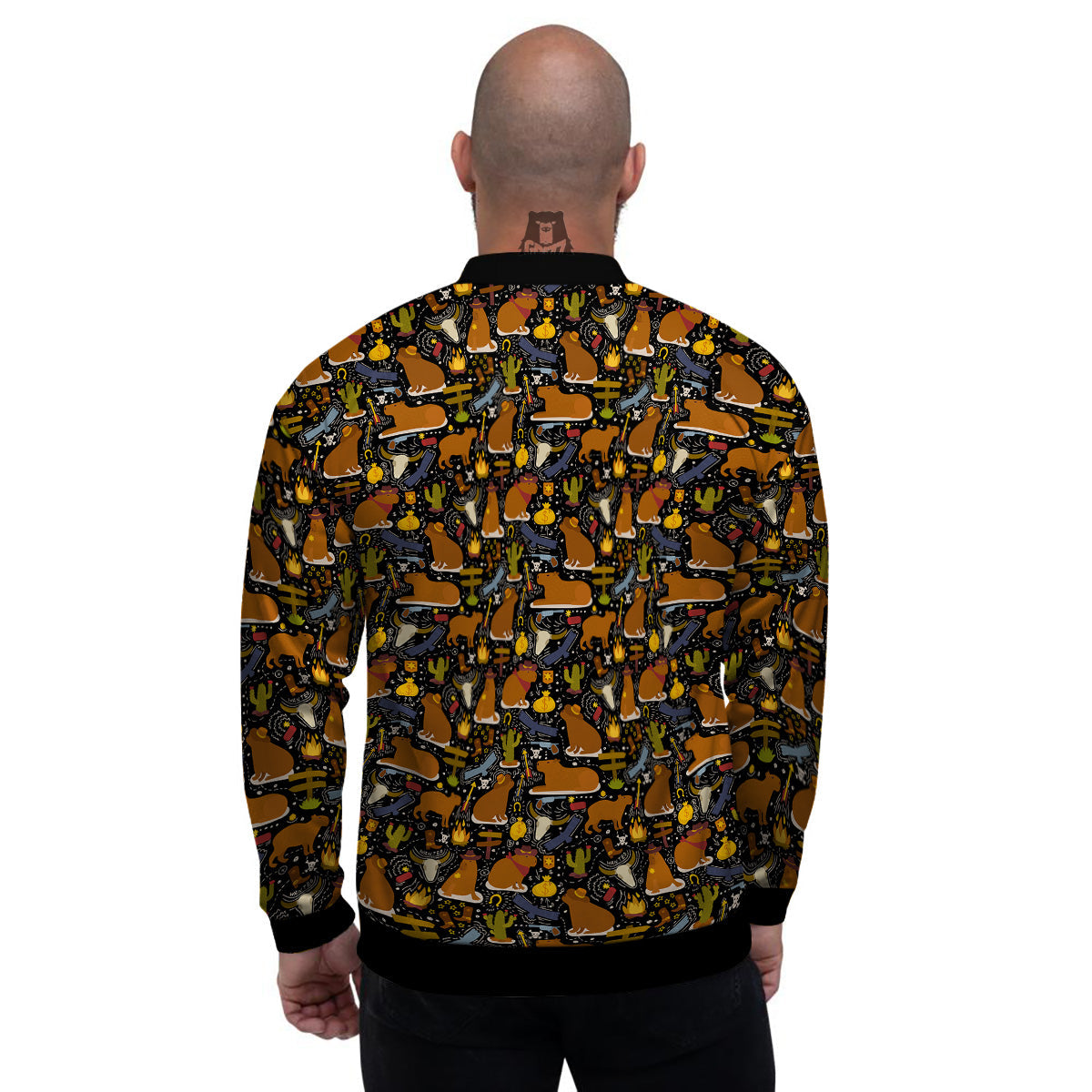 Capybaras Print Pattern Men's Bomber Jacket-grizzshop