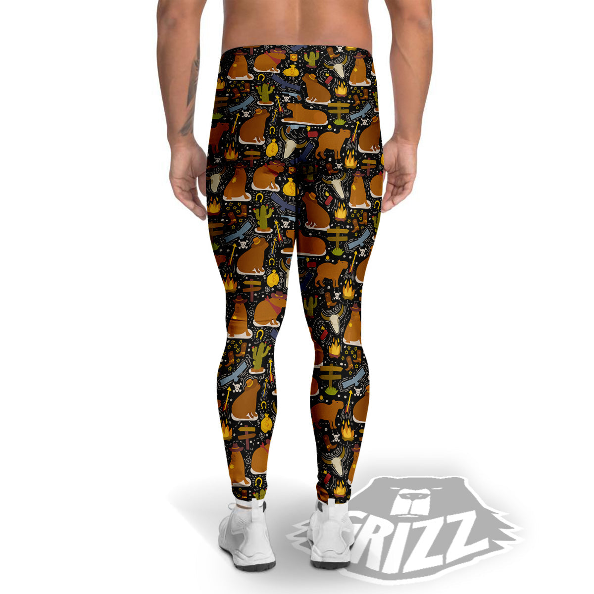 Capybaras Print Pattern Men's Leggings-grizzshop